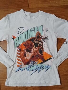 Rodman Apparel Dennis Rodman The Worm Long Sleeve T-Shirt Graphic Tee Size Small